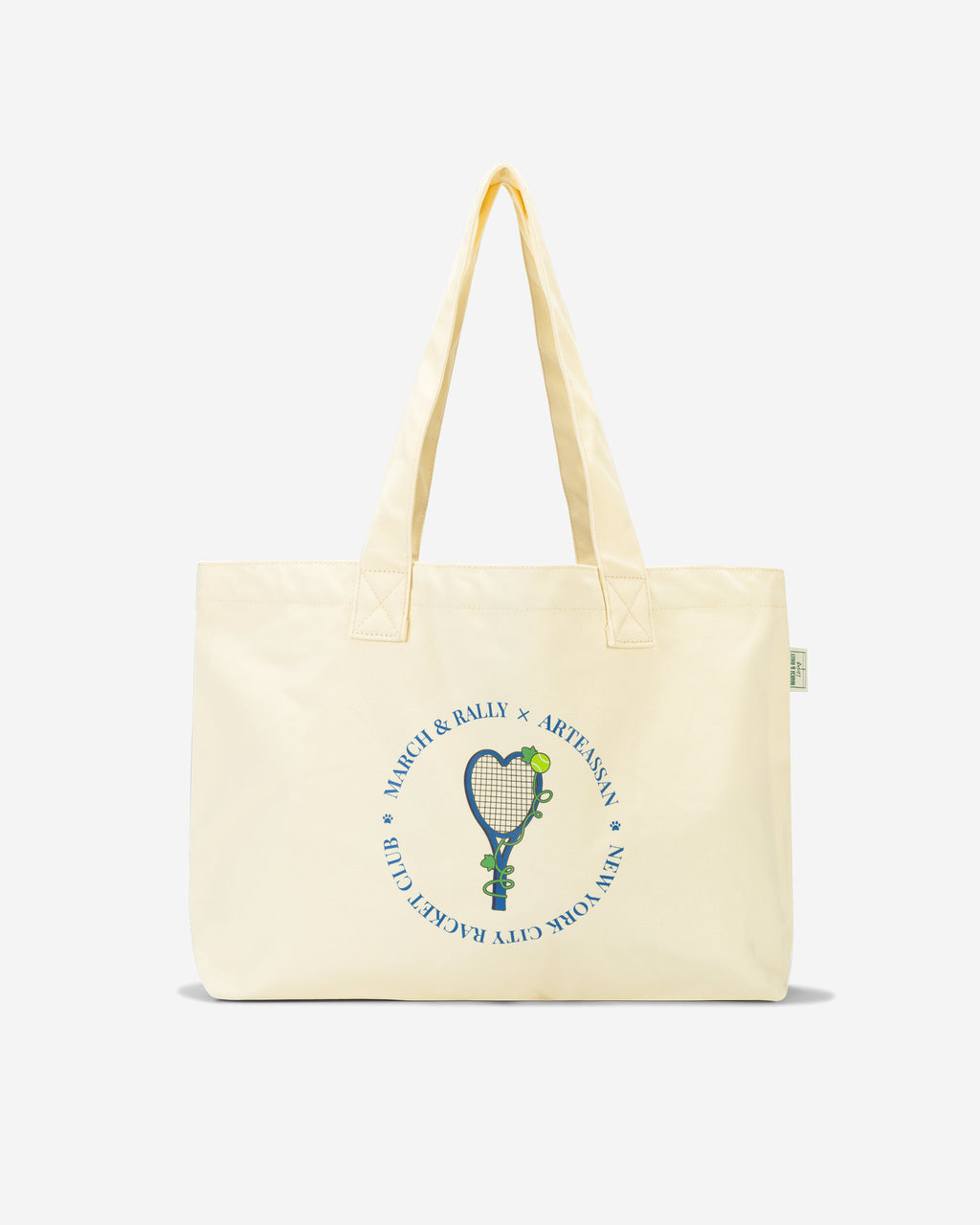MARCH&RALLY Living THE DAILY COTTON CANVAS TOTE NYC RACKET CLUB