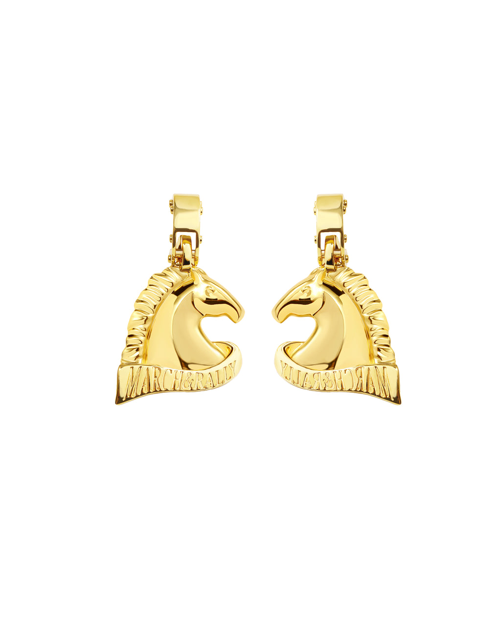 MARCH&RALLY THE CLASSIC HORSE EARRINGS RUN WITH FORTUNE