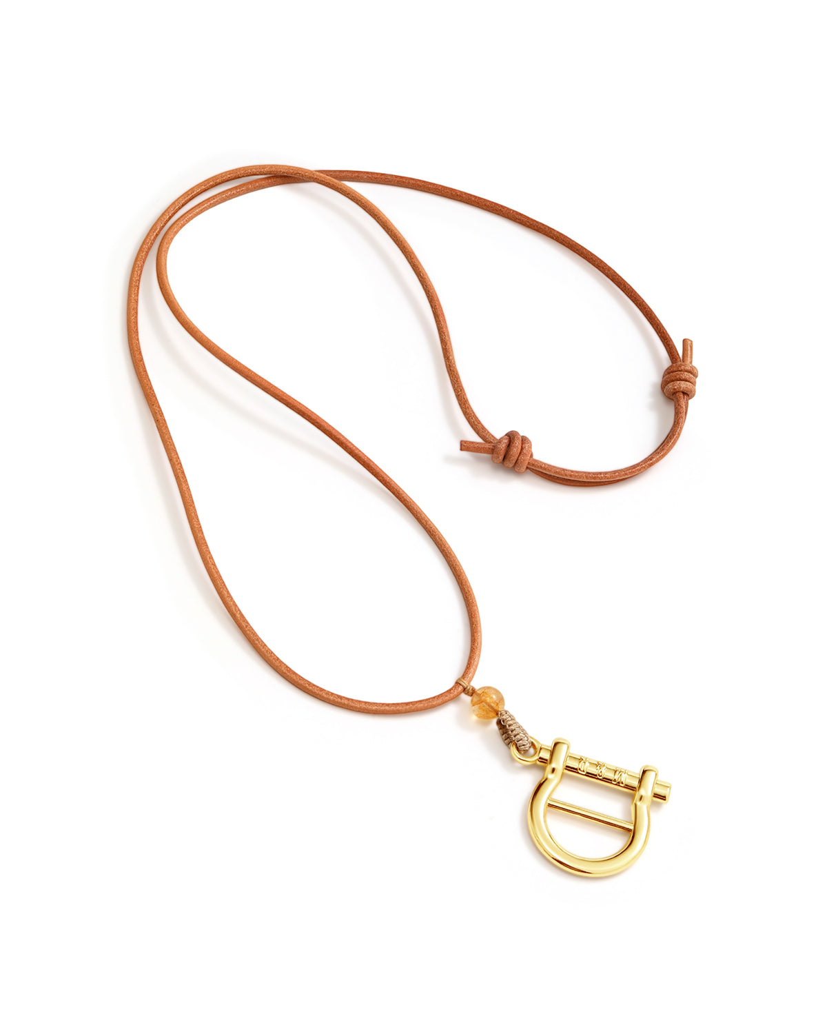 MARCH&RALLY THE HORSESHOE BUCKLE LONG ADJUSTABLE NECKLACE GLINT LOCK