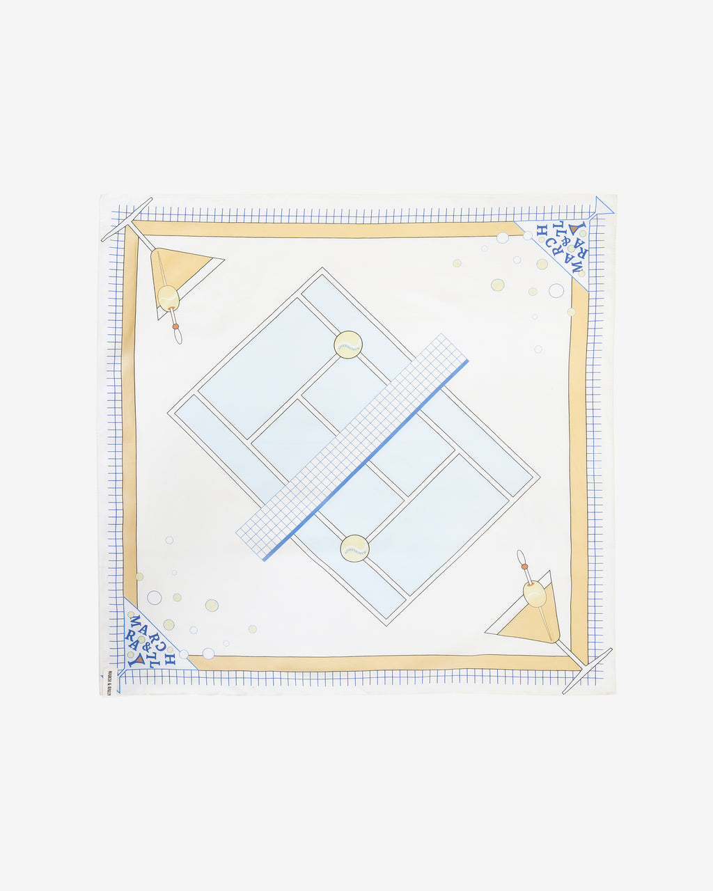 MARCH&RALLY COTTON SILK SQUARE SCARF ACE MARTINI