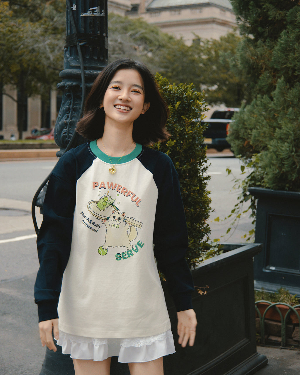 MARCH&RALLY Living THE DAILY COTTON SWEATSHIRT PAWERFUL SERVE